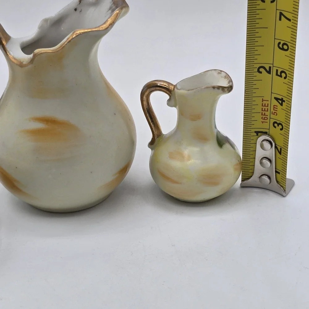 Vintage ENESCO E2351 Japan‎ Mini FRUIT Water Pitcher w/ Basin Bowl Lot Set